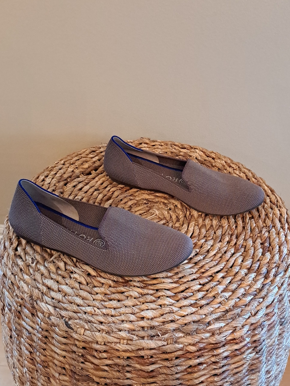Rothy's Womens The Round Toe Washable Mocha Stretch Knit Luxury Loafer Insoles 7
